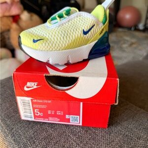 Nike Kids Air Max 270 BT Yellow Blue Shoes